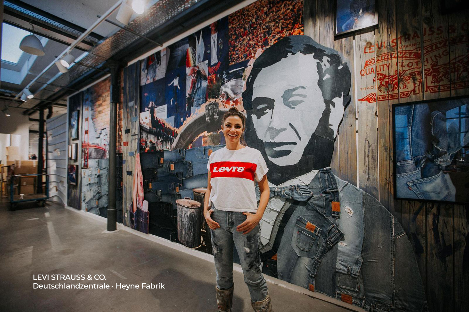 Levi’s Kunst von Shirin Donia – großformatige Auftragsarbeit für die Deutschlandzentrale in Offenbach